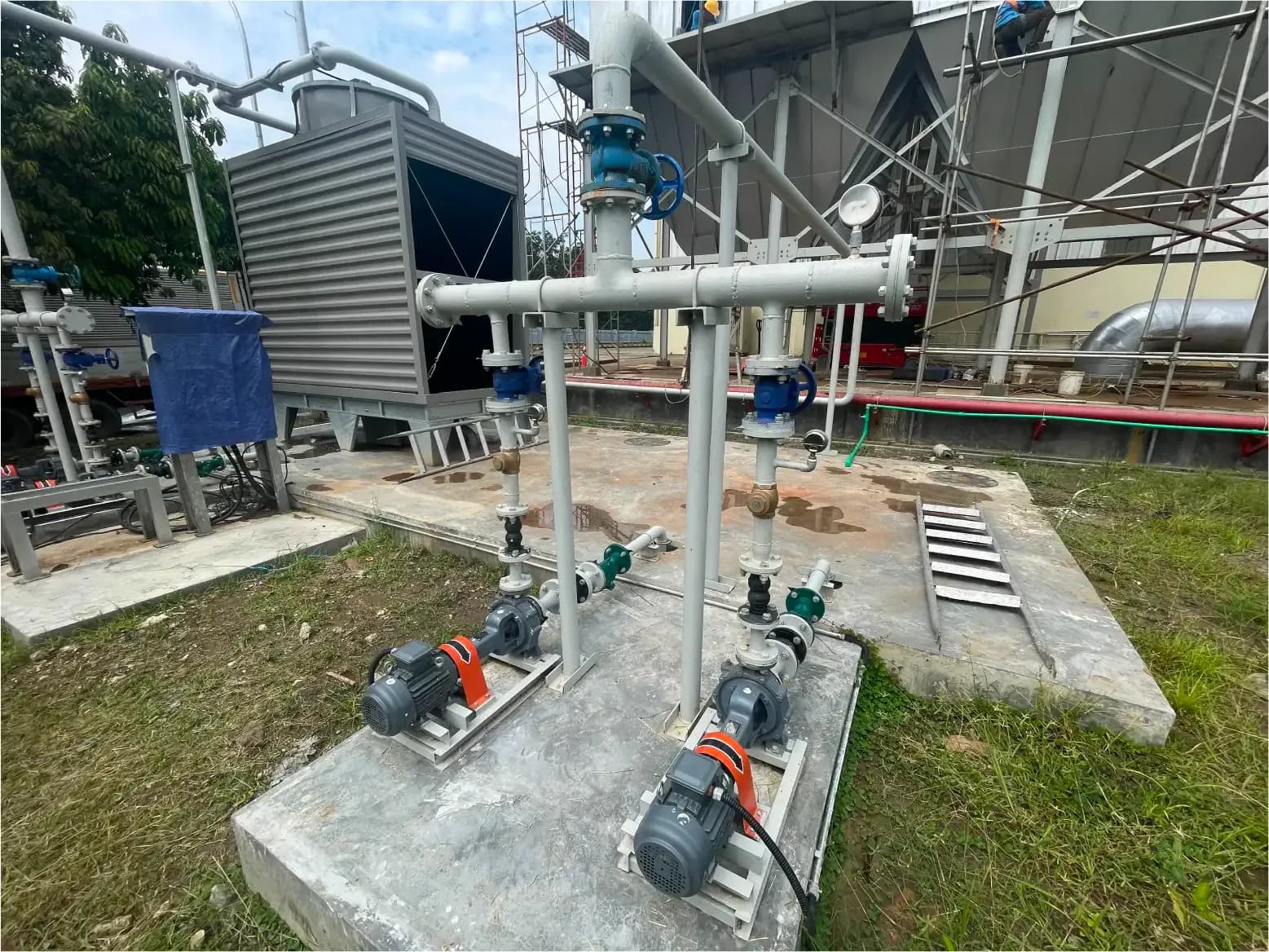 Pemasangan Pipa Cooling Tower: